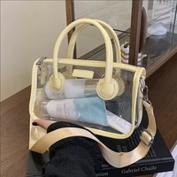 Sac bandoulière transparent en PVC pour femme, petite taille, avec poignée supérieure, fermeture éclair, idéal pour ateliers et soirées printemps-été
