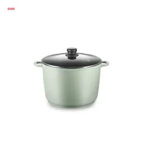 DENUO 6.5L aluminium Casserole panci, stok panci sup tidak lengket dengan kaca bening kapasitas besar peralatan masak dapur