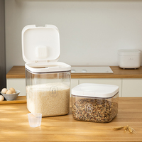 Conteneur de stockage alimentaire en plastique moulé par injection avec logo personnalisé, grande capacité, transparent, en PET, distributeur de céréales, boîte à grains