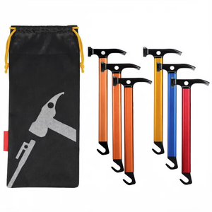 Portable Camping Tent <b>Peg</b> Hammer Aluminum Steel Tent Stake Mallet with Drawstring Storage <b>Bag</b> for Outdoor Camping - Product Image 1