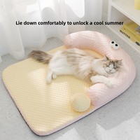 Tapis rafraîchissant pour animaux de compagnie motif monstre de dessin animé, coussin matelassé en peluche avec billes de glace et éponge en coton PP pour chats et chiens