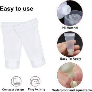 White PE Plastic Face Cleanser Cosmetic Bottle Cosmetic Plastic Tube for Cream Packaging - Product Image 3