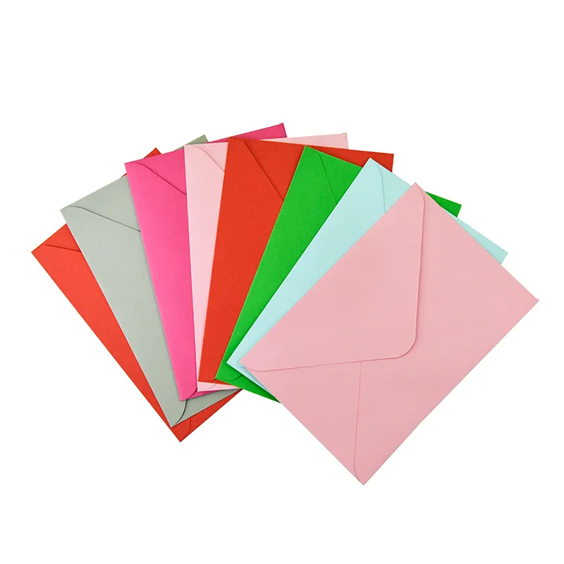 Großhandel Farbe Mini Papier Faltbare quadratische Umschläge Kunden spezifische Verpackung Leere Umschläge