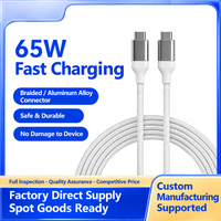 Kabel Pengisian Cepat Dual Type C 65W Universal untuk Ponsel, Kabel Pengisi Daya Cepat, Transfer Data Kecepatan Tinggi, Kabel Sinkronisasi