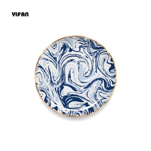 YIFAN Fine Country Style Vintage Floral Bone China Dinner Sets Elegant Blue Flower <b>Ceramic</b> Charger <b>Plates</b> for Wedding Decoration - Product Image 6
