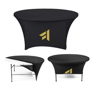 New Custom Stretch <b>Table</b> <b>Cover</b> Printed Fitted <b>Black</b> Spandex Round Tablecloth with logo for Business - Product Image 3