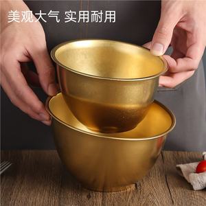 Stainless Steel Bowl Set For Food Service Dishwasher Safe 4 Piece Mixing Bowls With Gold And Silver Finish - Product Image 5