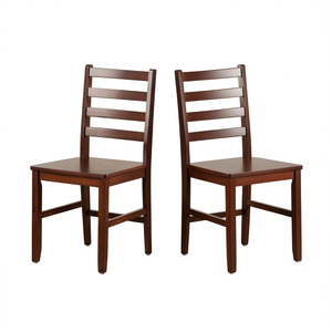 Ensemble de chaises de salle à manger Hamilton Ladder Back, style traditionnel en bois, meubles pour la maison, 2 pièces - Product Image 1