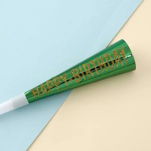 Cornes de fête brillantes en feuille métallique imprimées Joyeux Anniversaire, bruiteurs scintillants pour enfants, anniversaires, baby shower, mariages, fournitures de fête - Product Image 4