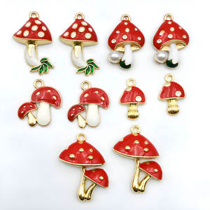 High Quality <b>Red</b> Mushroom Family Drip Alloy Jewelry Cute DIY <b>Materials</b> for Bracelets & Necklaces Fashion Pendants & Charms - Product Image 1