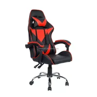 Chaise de jeu exécutive avec repose-pieds, ergonomique, réglable, pivotante, base chromée, structure en acier inoxydable, cuir PU, design traditionnel