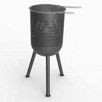 Brasero d'extérieur facile à nettoyer, 40 pouces de haut, à bois, avec barbecue intégré pour jardin, patio et piscine