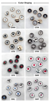 Kancing Kaca Kristal Putih 10mm dengan Batang Emas dan Rhinestone