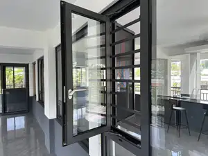 American High Security Modern Design Aluminum Casement Windows Profile Frame Thermal Break Low-E Glass Aluminium Windows