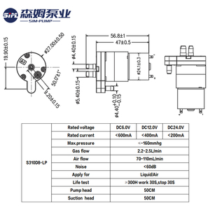 DC3V~36V Mini Mikro Sıvı Su Pompası Düşük Basınçlı Küçük Debili Konvansiyonel Pompa, OEM Özelleştirme Desteğiyle - Product Image 6