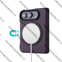 Étui en cuir Crazy Horse pour iPhone Duo, coque de téléphone pliable avec protection de charnière, support rotatif à 360°, usine OEM ODM