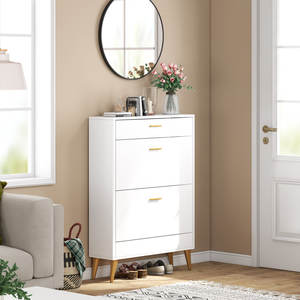 غرفة معيشة يابانية معاد تدويرها من الصنوبر تخزين خشبي أبيض مع <span class=keywords><strong>3</strong></span> أدراج - Product Image 4