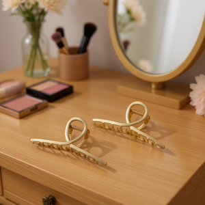 Pince à cheveux en métal à griffes croisées, 11 cm, pour femmes, accessoires capillaires - Product Image 3