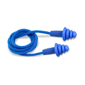 BDS OEM CE 38db Silicona azul Reducción de ruido de cuatro capas Tapón para los oídos 100/BOX Accesorios de protección auditiva reutilizables con cable - Product Image 6