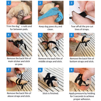 Autocollants antidérapants pour pieds de chien, patte de chien, coussinets d'été, avec sangles, chaussures de patte de chien jetables