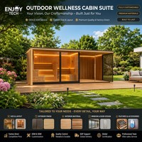 Salle d'expérience thermique extérieure personnalisée en cèdre rouge : Sauna, Bain de glace, Circuit chaud-froid pour le bien-être