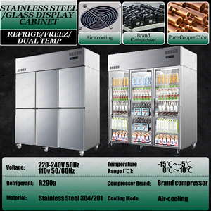 Congelador Vertical Comercial de Acero Inoxidable de 1/2/3/4/6 Puertas para Restaurante - Product Image 4