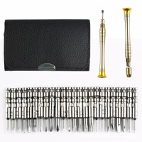 Tournevis industriel combiné en acier 25-en-1 Outil de démontage pratique pour réparation de lunettes de téléphone portable Sac en cuir emballé