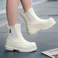 Bottes de pluie à plateforme épaisse pour femmes, élégantes, imperméables, en PVC, pour le camping, le jardinage, résistantes à l'usure, chaussures de pluie d'extérieur