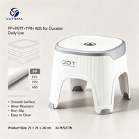 Nouvelle Arrivée Tabouret en Plastique Côtelé Bicolore Ergonomique avec Assise Large Empilable Gain de Place pour la Maison, la Salle de Bain, le Salon, la Chambre à Coucher