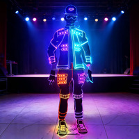 Costume de danse en fibre optique avec logo personnalisé, lumineux, pour scène, boîte de nuit, festival, défilé, spectacle