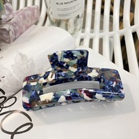Pince à cheveux de luxe artisanale en acétate rayée avec clip requin lumineux et coloré pour filles