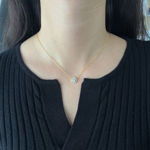 Dylam Trendy Slider Adjustable 18K Gold Plated <b>Post</b> Diamond <b>Round</b> Solitaire Heart Pendant Halo Necklace for Women - Product Image 5