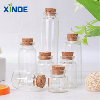 Bouteilles en verre miniatures XINDE avec bouchon en liège pour sucre, bonbons, aliments pour animaux, usages médicaux, sérigraphie