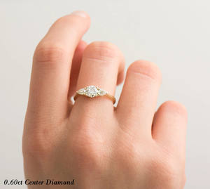 Anillos de compromiso de plata esterlina 925 hechos a mano con tres diamantes creados en laboratorio, regalo de boda, producto a granel - Product Image 5