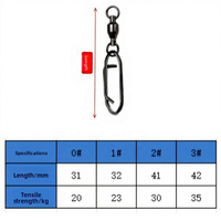 Émerillons à roulement à billes haute résistance avec mousqueton pour la pêche, accessoires de montage terminal, émerillons barillet, connecteurs pour leurres et lignes de pêche