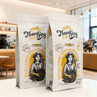 Sac d'emballage de café personnalisé imprimé en gravure de sécurité, vente chaude 2026, 500g 1kg, avec valve haute pour pochette à fond plat