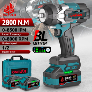 مفتاح ربط كهربائي لا سلكي بدون فحمات بعزم 2000 نيوتن متر، 3 سرعات مع إضاءة LED، أدوات طاقة لبطارية ماكيتا 18 فولت - Product Image 2