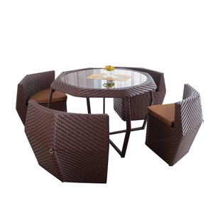 Tables et chaises <span class=keywords><strong>de</strong></span> salle <span class=keywords><strong>à</strong></span> <span class=keywords><strong>manger</strong></span> d'extérieur au design moderne et durable, en rotin tressé créatif pour villas, jardins, hôtels, salons, maisons d'hôtes - Product Image 6