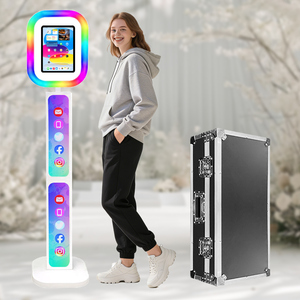 Stand <span class=keywords><strong>iPad</strong></span> Photo Booth Ringan dengan Casing Kustom LOGO, Kotak Lampu LED, Mesin Photobooth Selfie <span class=keywords><strong>iPad</strong></span> dengan Layar LCD 10,5 Inci - Product Image 1