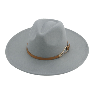 Sombrero de vaquero americano del oeste, de fieltro, con borde ancho a rayas, estilo punk, con tela oculta, informal, para pesca, fiestas, actividades al aire libre y viajes - Product Image 1