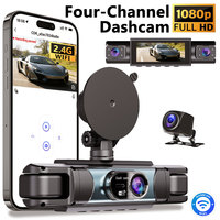 Caméra de tableau de bord WiFi 4 objectifs pour voiture, enregistreur vidéo Full HD 1080P, vision nocturne, boîte noire, caméra de cabine, stationnement 24H
