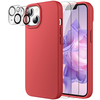 Un ensemble de HD clair verre trempé téléphone film lentille protecteur d'écran anti-chute étui de téléphone en silicone pour iPhone 16 plus 15 14 13