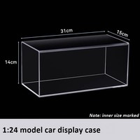 Vitrine de voiture modèle en acrylique transparent 1:64 1:32 1:24 boîte d'affichage de modèle de voiture à l'échelle 1:18 avec base vitrine en acrylique transparent