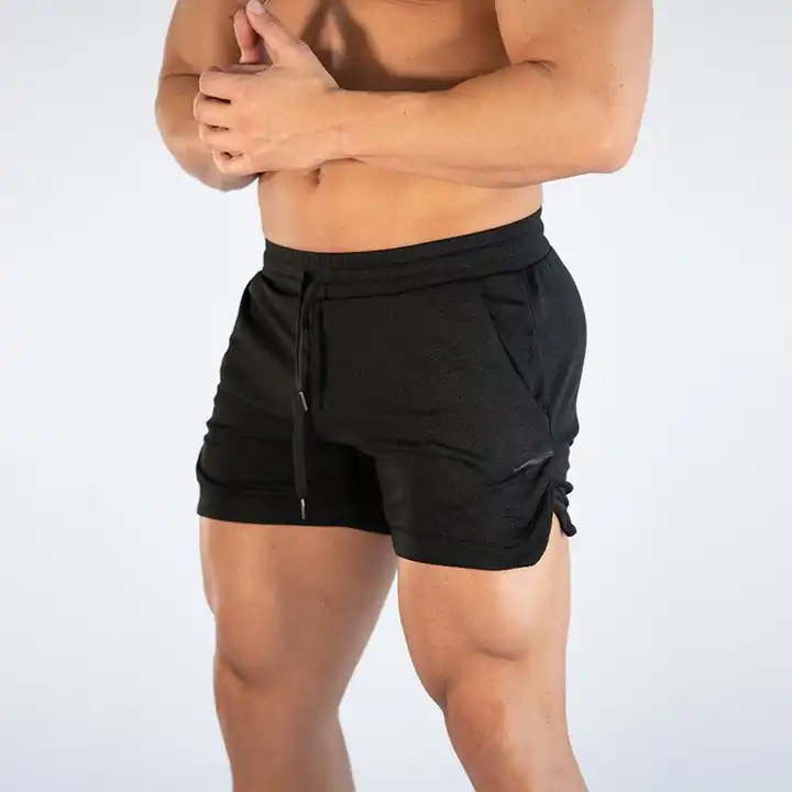 SUNSIOM Men's Bodybuilding Gym Shorts Boxing Running Training Short Pants  (US S, Black) at Amazon Men's Clothing store