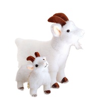 Peluche Chèvre Réaliste de Haute Qualité, Rembourrée en Coton PP, Douce, Anti-Stress, Cadeau d'Anniversaire pour Décoration de Chambre d'Enfant