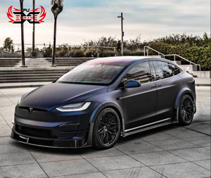 Kit carrosserie en fibre de carbone style RZ pour Tesla Model X <span class=keywords><strong>Plaid</strong></span> 2021-2023 : Lame avant, jupes latérales, diffuseur arrière, aileron, canards - Product Image 3