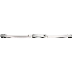 Bracciale a Doppio Nastro Bianco e Acciaio con Placcatura in Oro, Stile Religioso, Motivo Floreale, Pietra Principale in Perla per Feste - Product Image 1