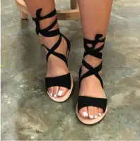 2020 Летние новые сандалии на ремешках плоские женские туфли