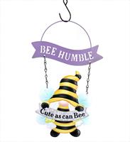 Estatua de Gnomo con Temática de Abeja, Campana de Viento, Decoración Colgante para Jardín, Arte de Hierro para Porche y Patio, Decoración de Primavera, Regalo Rústico para Mamá