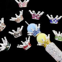 Perles de strass colorées avec des bases de fleurs de couronne perles d'espacement en alliage pour le bricolage stylo ou la fabrication de bijoux